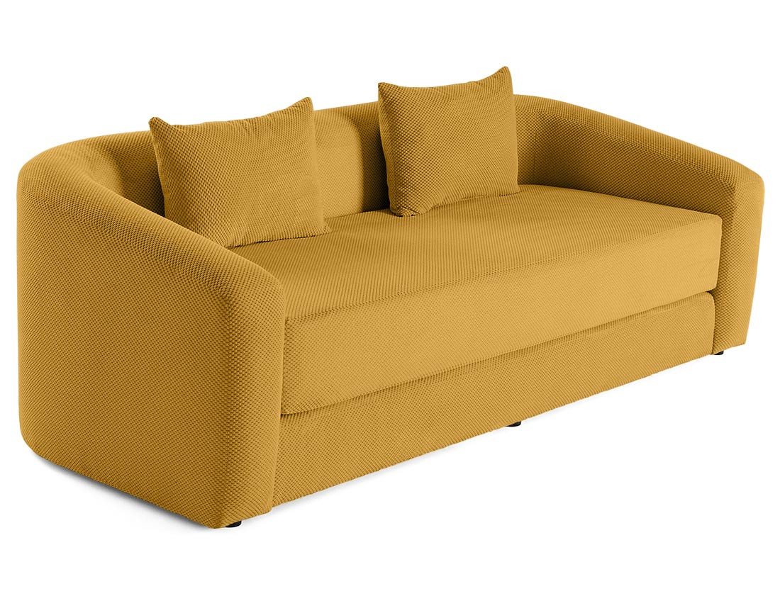 Canapé convertible déplimousse 3 places en velours texturé Nuvia