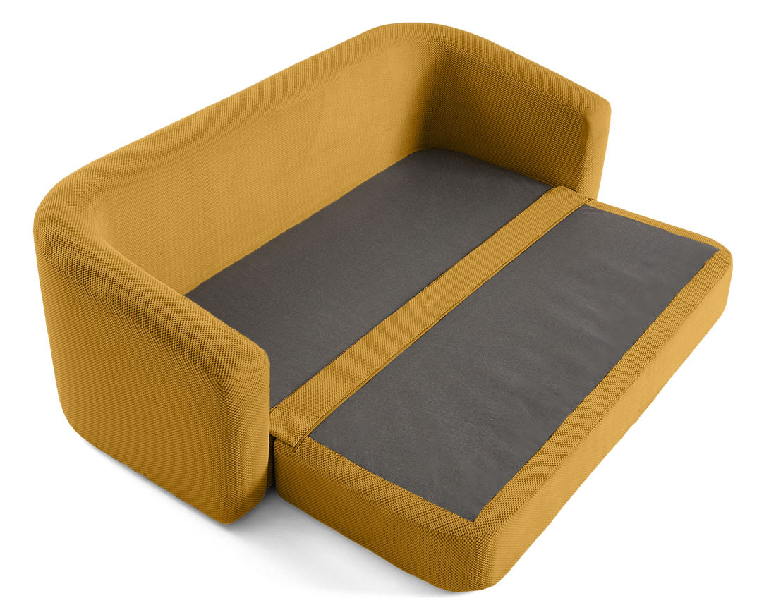 Canapé convertible déplimousse 3 places en velours texturé Nuvia