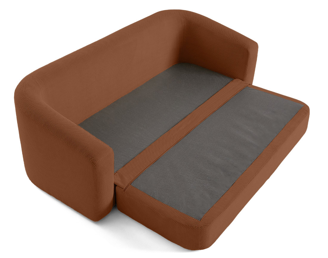 Canapé convertible déplimousse 3 places en velours texturé Nuvia