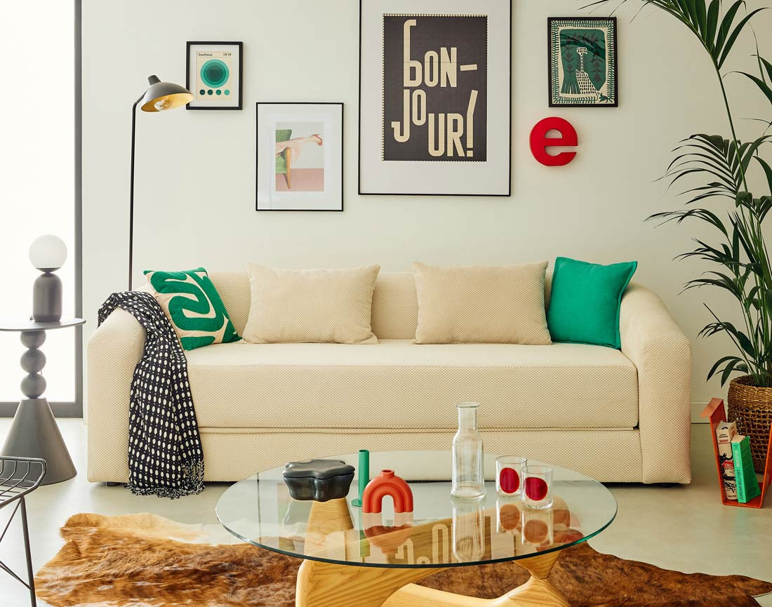 Canapé convertible déplimousse 3 places en velours texturé Nuvia Canapé convertible déplimousse 3 places en velours texturé Nuvia