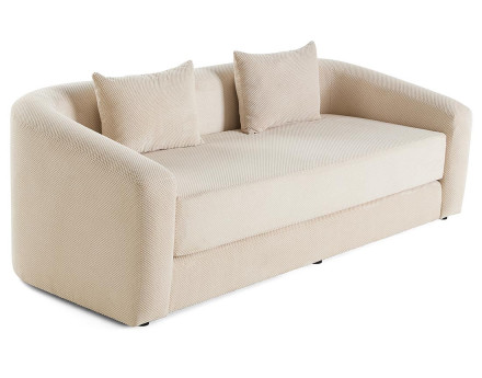 Canapé convertible déplimousse 3 places en velours texturé Nuvia