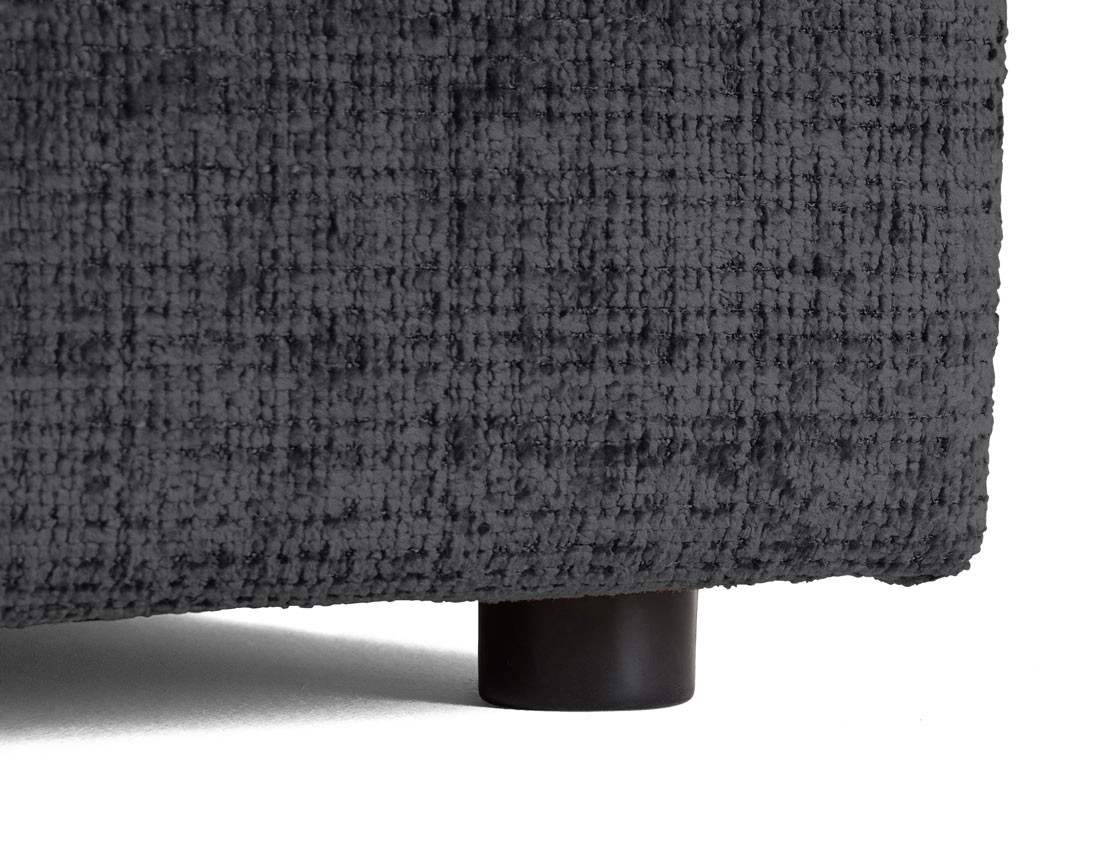 Canapé droit 4 places avec double méridienne en velours texturé Collins