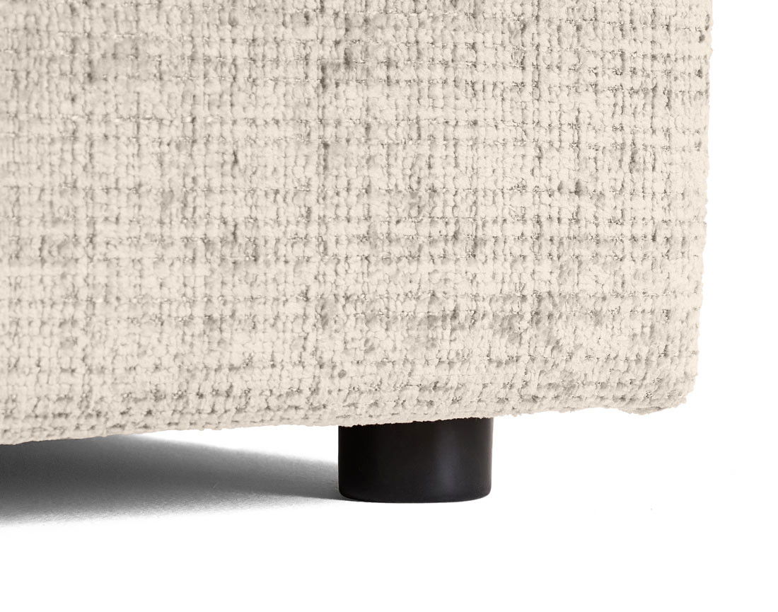 Canapé droit 4 places avec double méridienne en velours texturé Collins