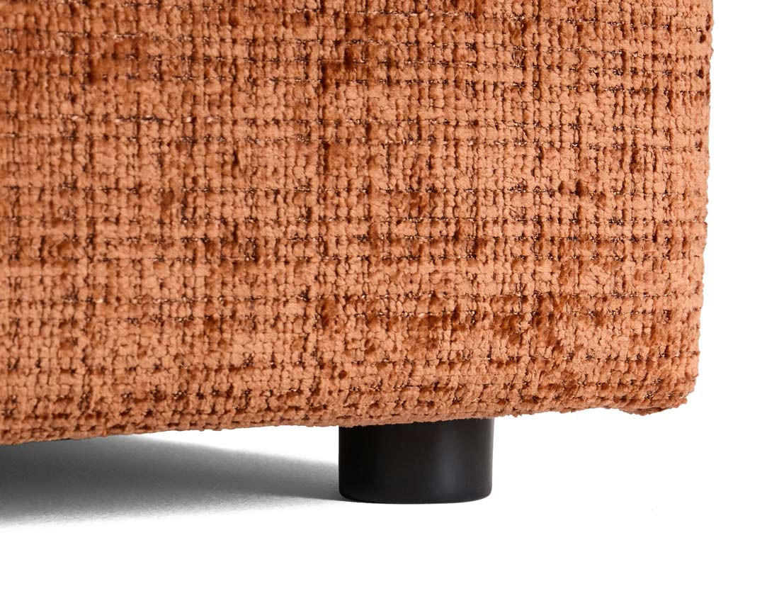 Canapé droit 4 places avec double méridienne en velours texturé Collins