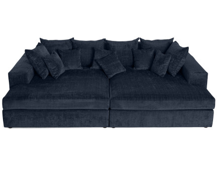 Canapé droit 4 places avec double méridienne en velours texturé Collins