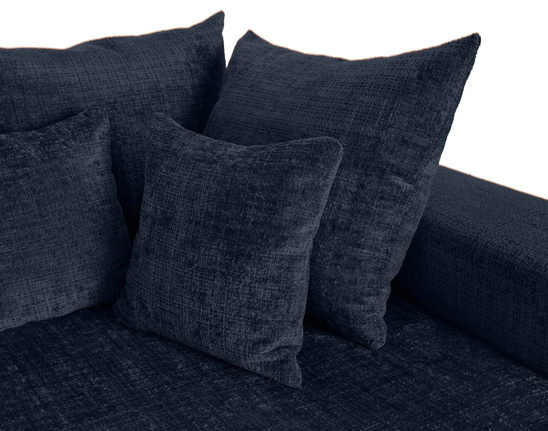 Canapé droit 4 places avec double méridienne en velours texturé Collins