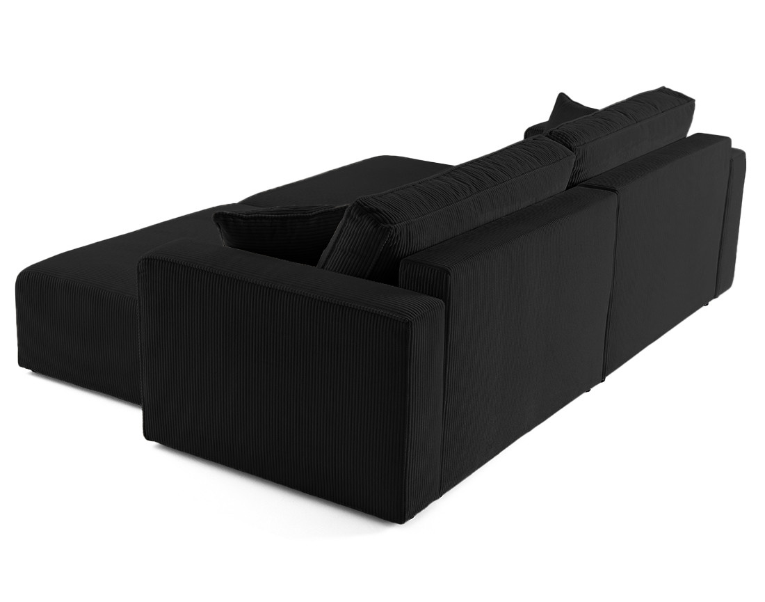 Canapé droit 4 places avec double méridienne assise profonde en velours côtelé Topaze