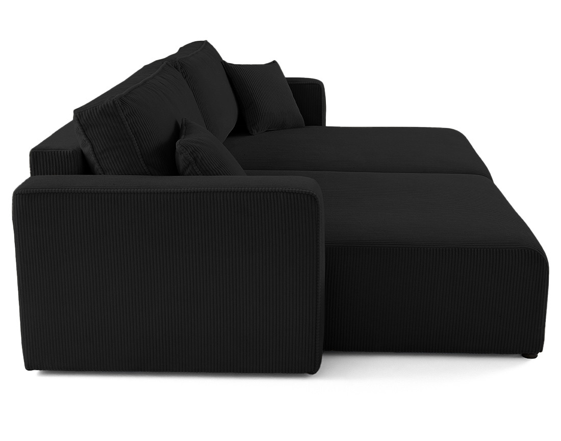 Canapé droit 4 places avec double méridienne assise profonde en velours côtelé Topaze