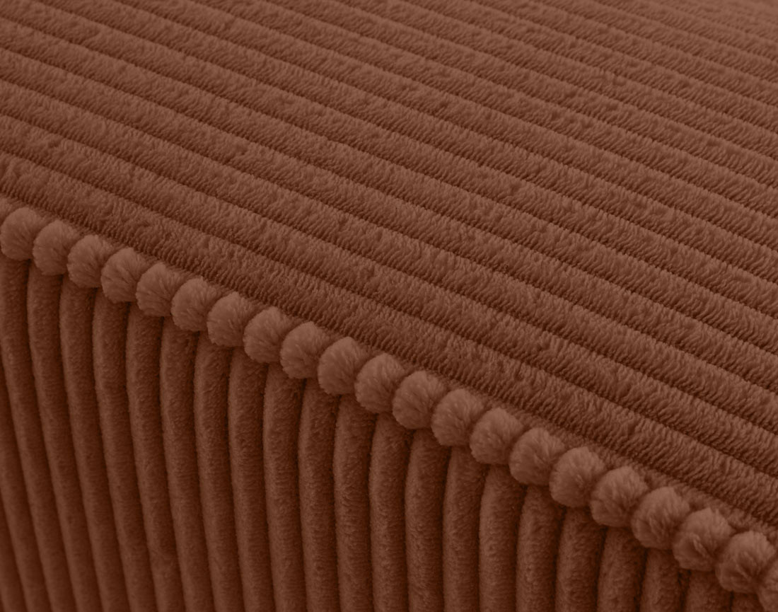 Canapé droit 4 places avec double méridienne assise profonde en velours côtelé Topaze