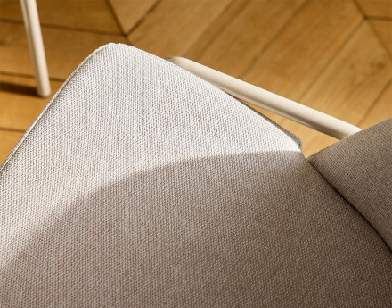 Lot de 4 chaises en tissu beige Imelda