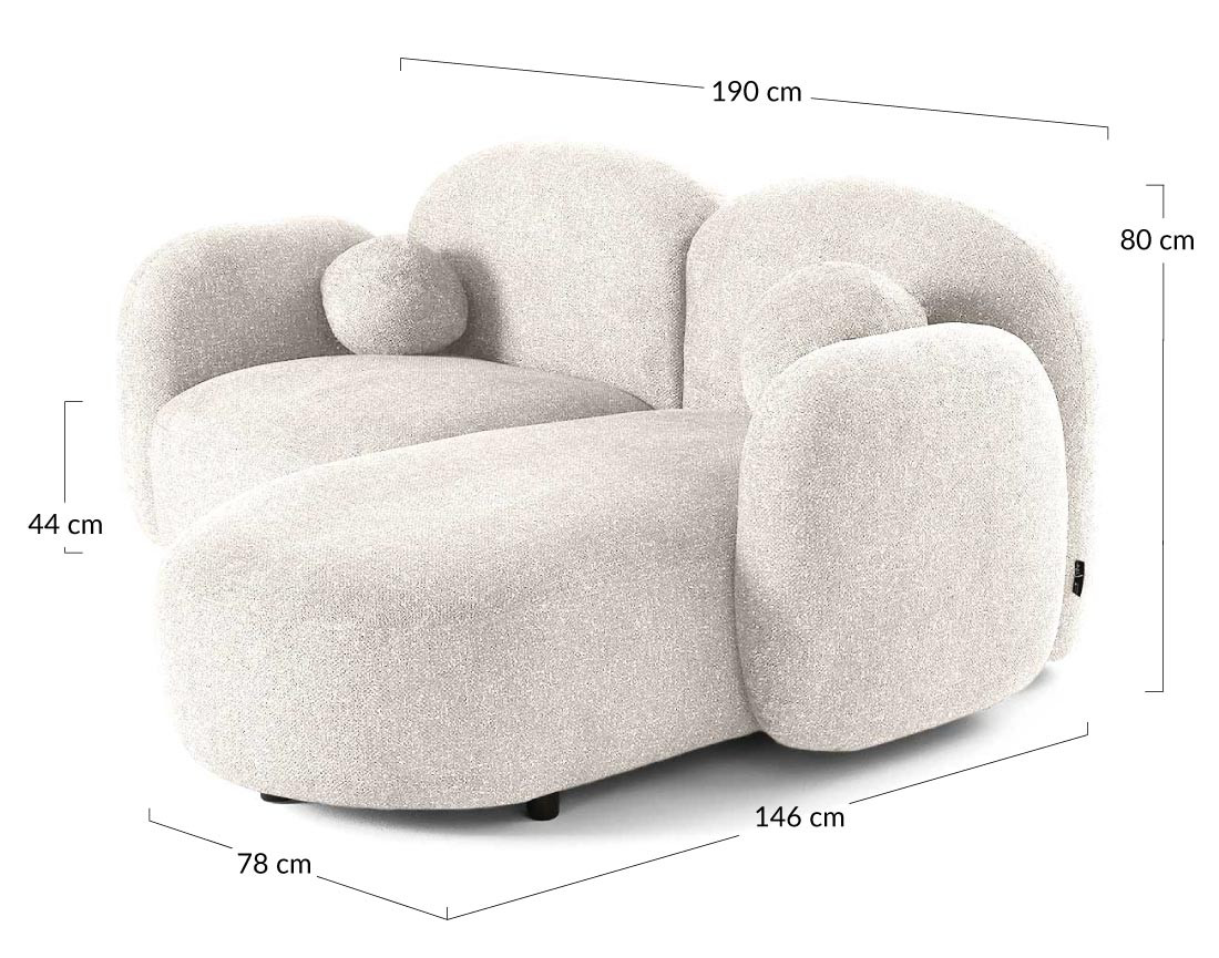 Canapé d'angle droit 3 places en tissu moucheté Velris