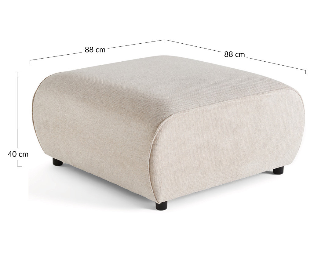 Pouf en tissu texturé Suaro