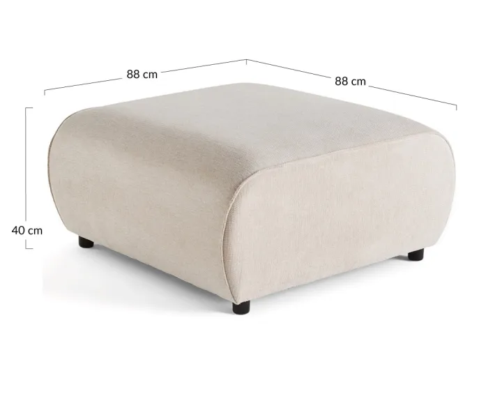 Pouf en tissu texturé Suaro