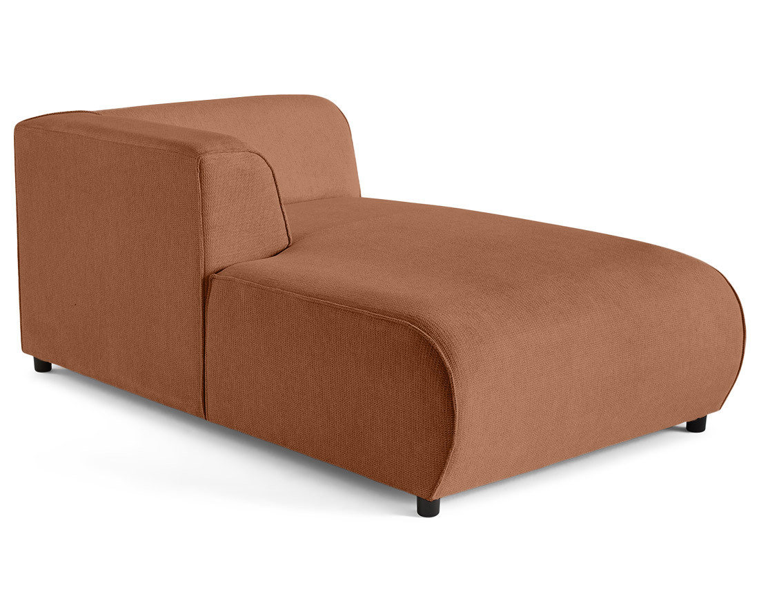 Module d'assise méridienne gauche en tissu texturé Suaro