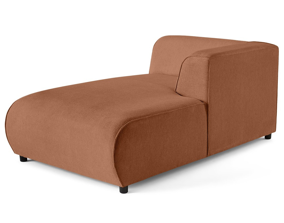 Module d'assise méridienne droit en tissu texturé Suaro