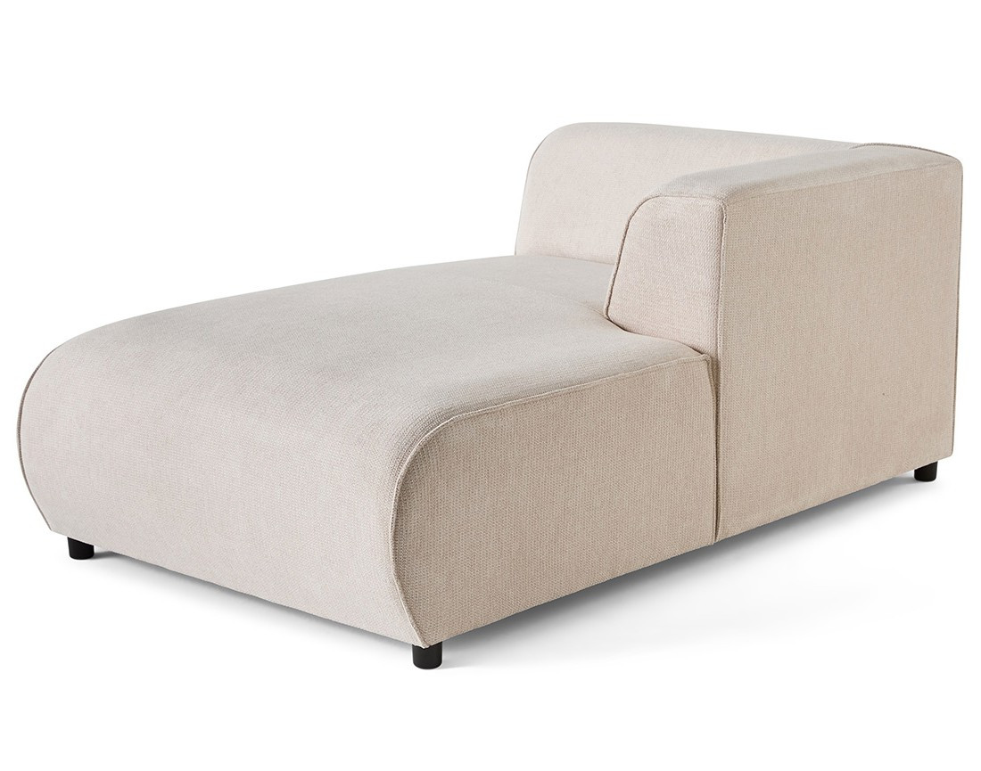 Module d'assise méridienne droit en tissu texturé Suaro Module d'assise méridienne droit en tissu texturé Suaro