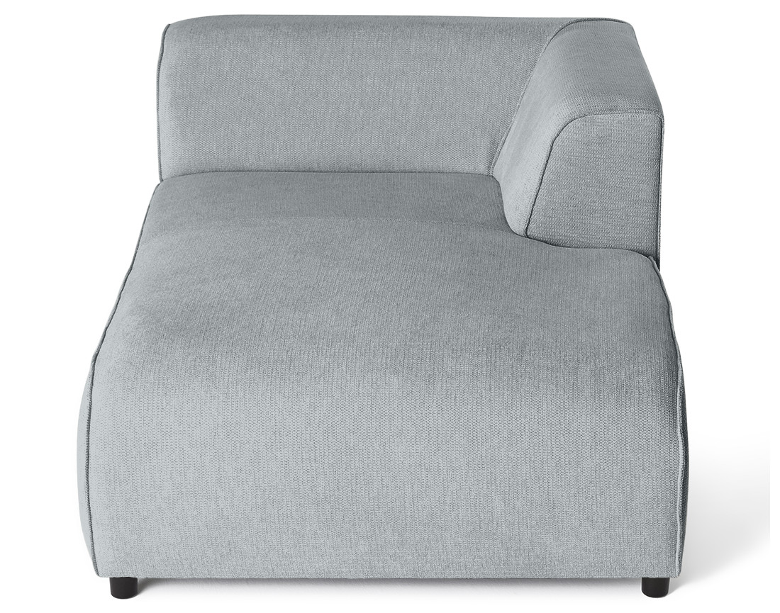 Module d'assise méridienne droit en tissu texturé Suaro