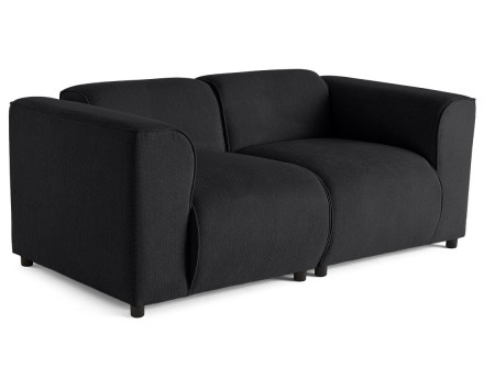 Canapé modulable 2 places en tissu texturé Suaro