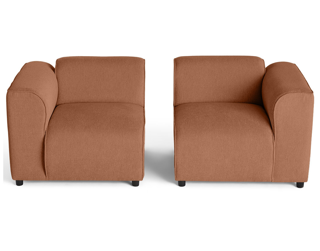 Canapé modulable 2 places en tissu texturé Suaro