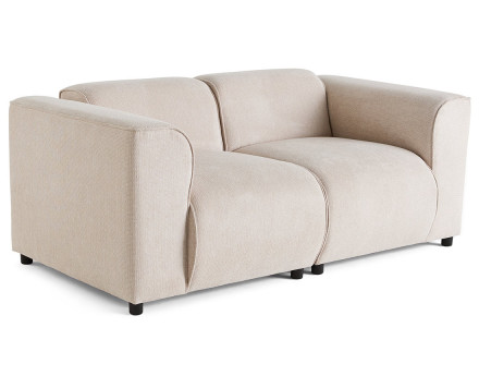 Canapé modulable 2 places en tissu texturé Suaro