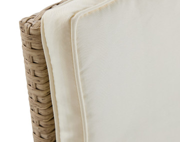 Salon de jardin encastrable en résine tressé beige 12 places coussins beige et housse de protection Cuba