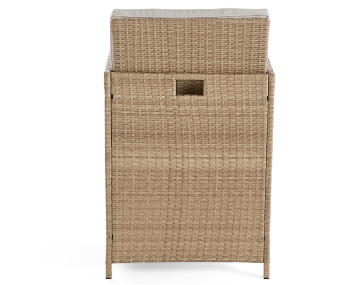 Salon de jardin encastrable en résine tressée beige 10 places coussins beige avec housse de protection Fira