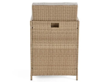 Salon de jardin encastrable en résine tressée beige 10 places coussins beige avec housse de protection Fira