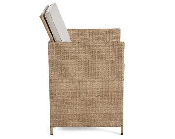 Salon de jardin encastrable en résine tressée beige 10 places coussins beige avec housse de protection Fira