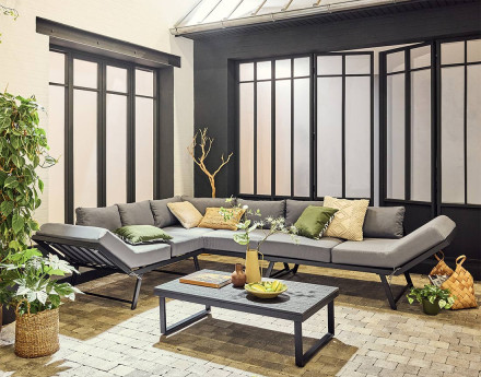 Salon de jardin d’angle en...