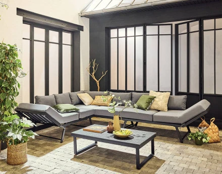 Salon de jardin d’angle en...