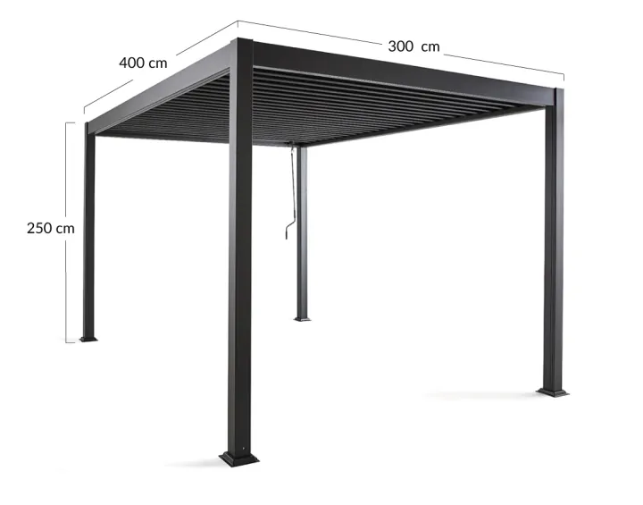 Pergola bioclimatique aluminium 4x3m gris anthracite Cherry