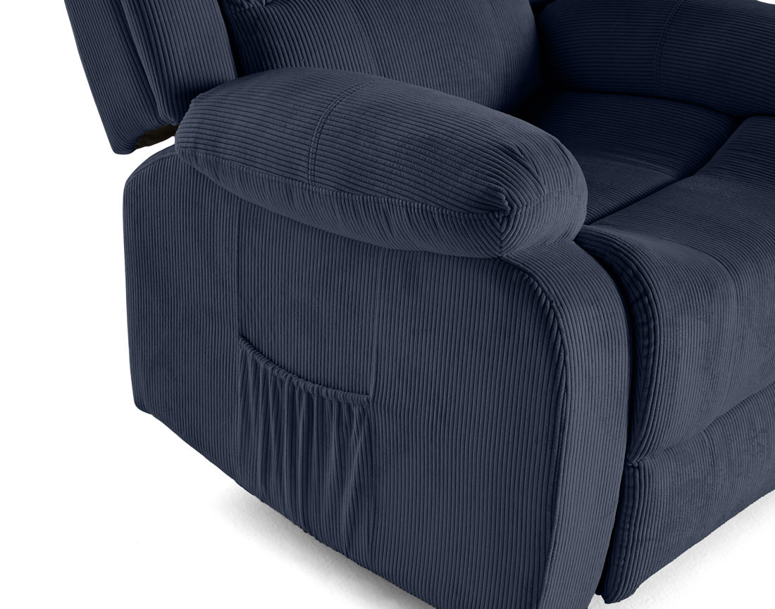 Fauteuil relax électrique en velours côtelé Armand