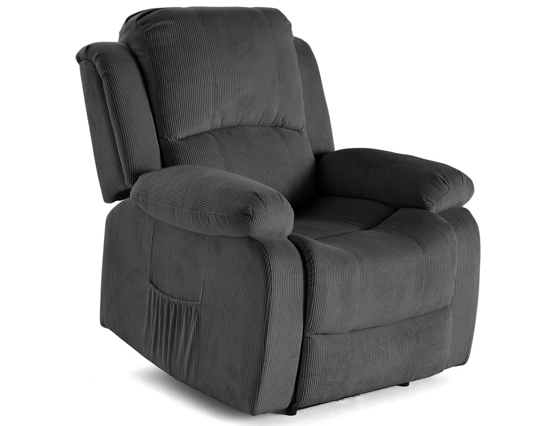 Fauteuil relax électrique en velours côtelé Armand