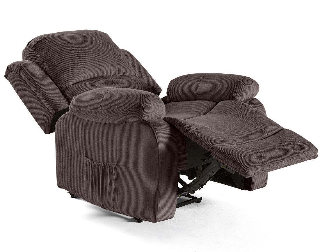 Fauteuil relax électrique en velours côtelé Armand