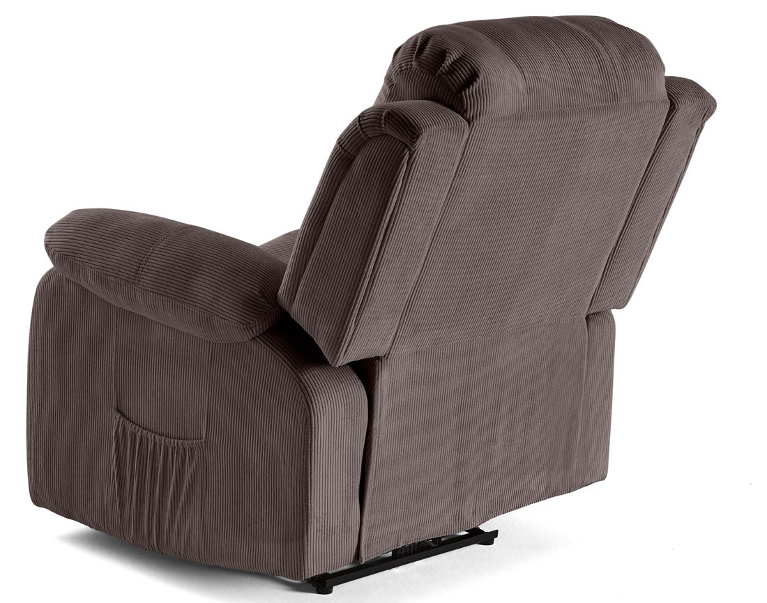 Fauteuil relax électrique en velours côtelé Armand