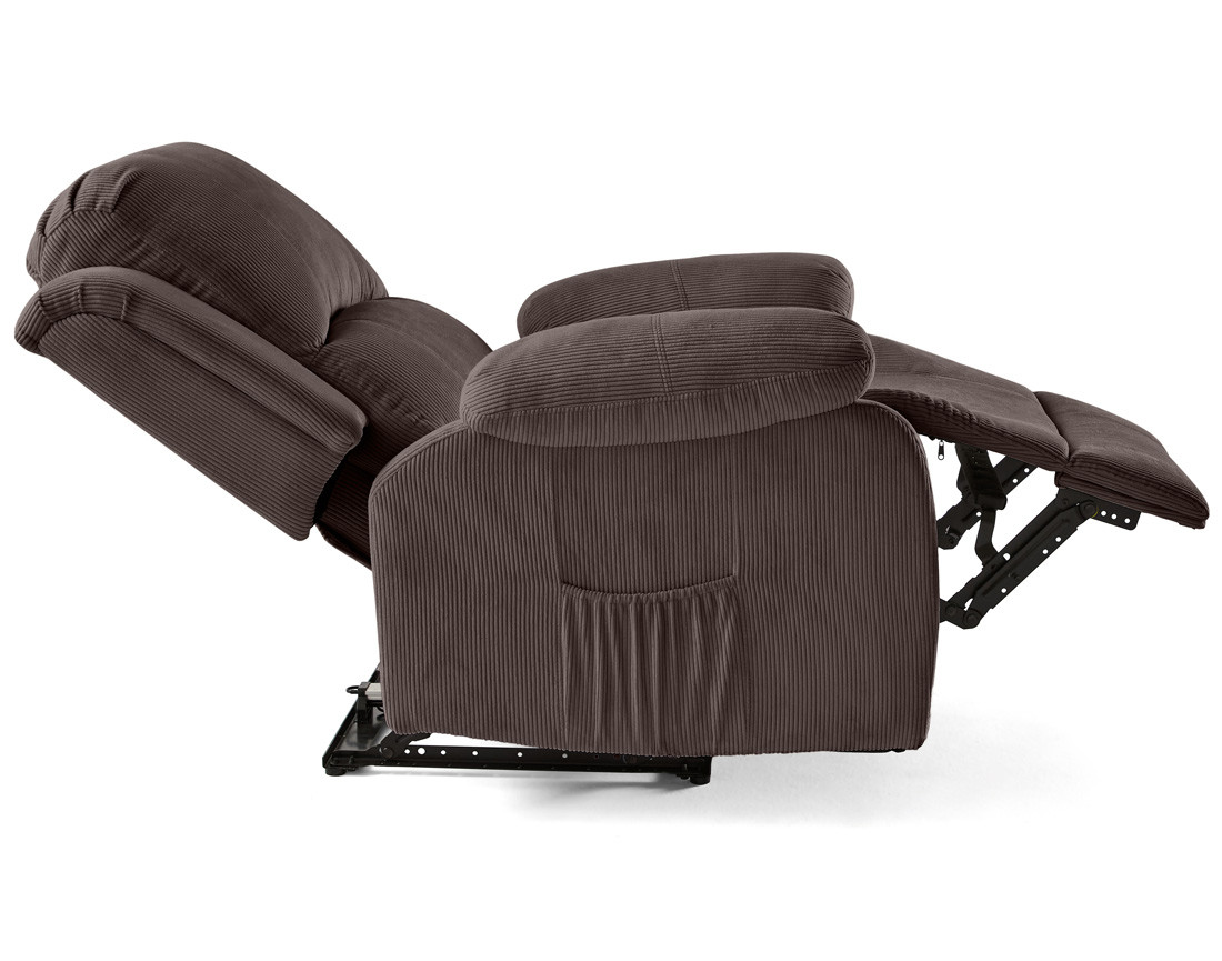 Fauteuil relax électrique en velours côtelé Armand