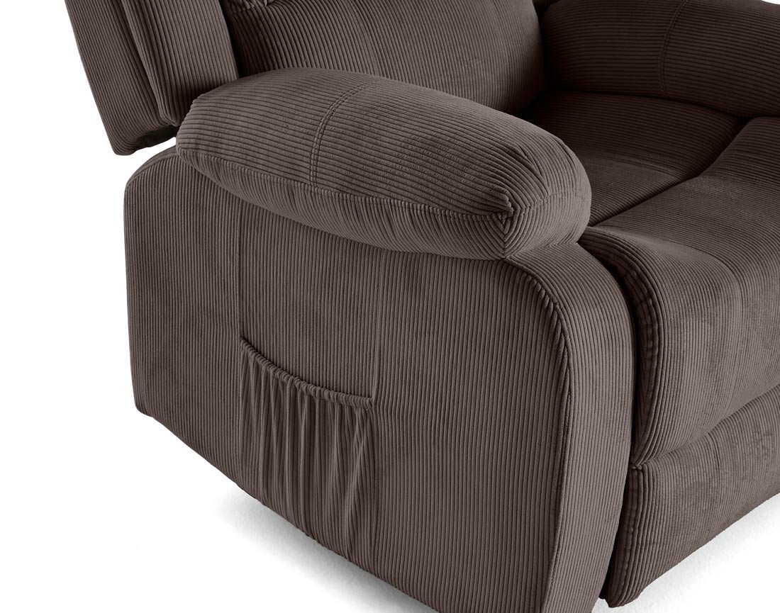 Fauteuil relax électrique en velours côtelé Armand