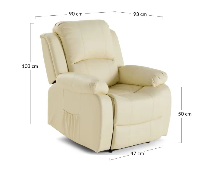 Fauteuil relax électrique en cuir vegan Armand