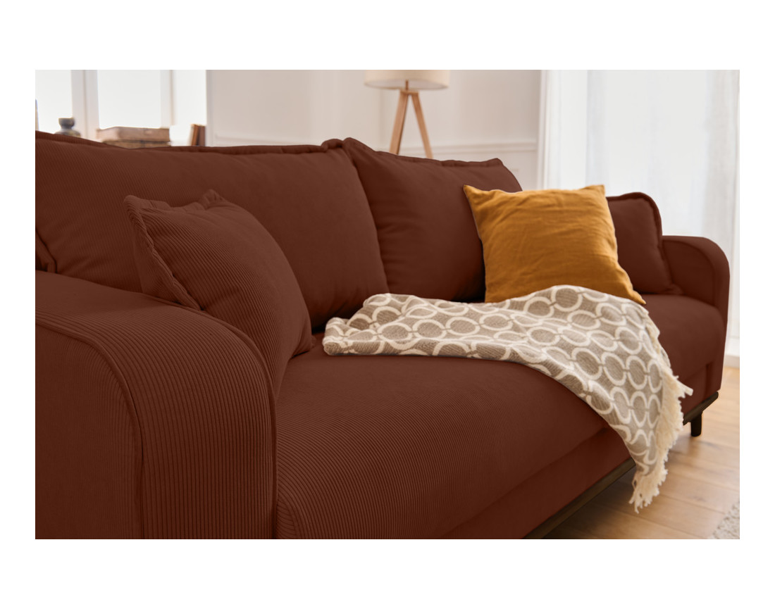 Canapé 3 places en velours côtelé Albane