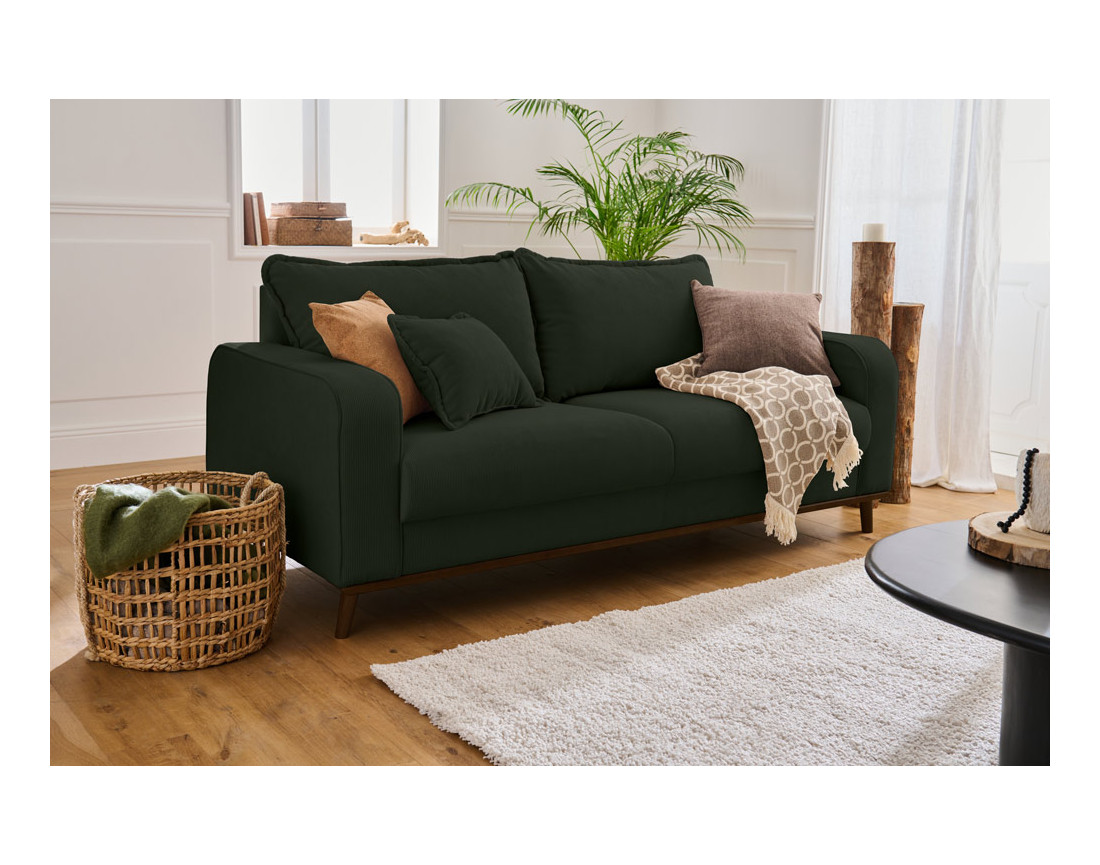 Canapé 3 places en velours côtelé Albane