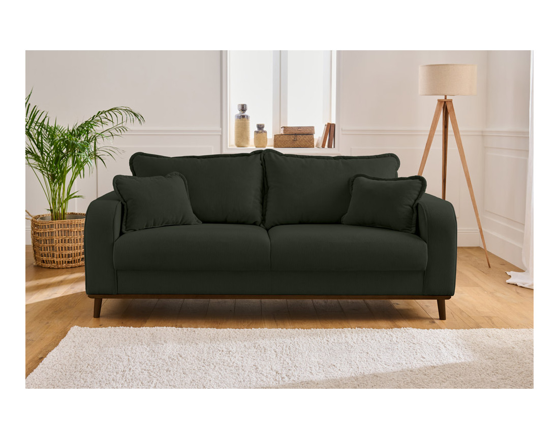 Canapé 3 places en velours côtelé Albane