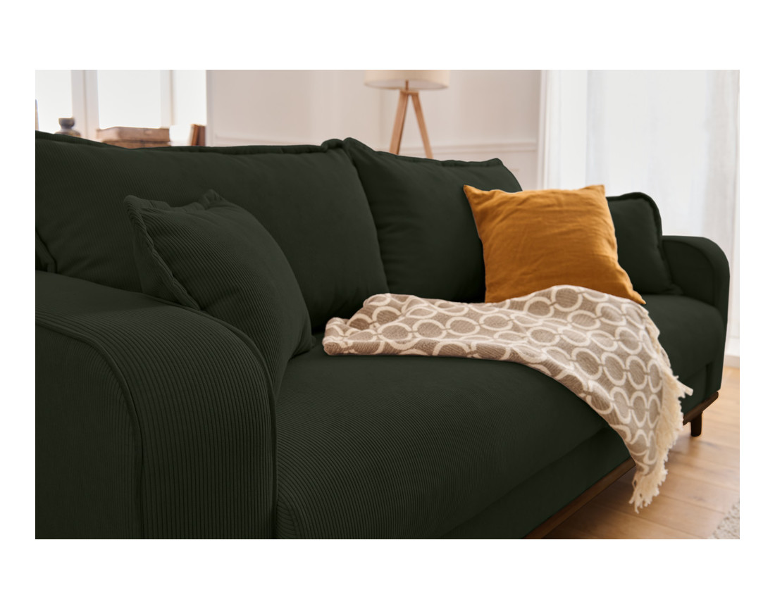 Canapé 3 places en velours côtelé Albane