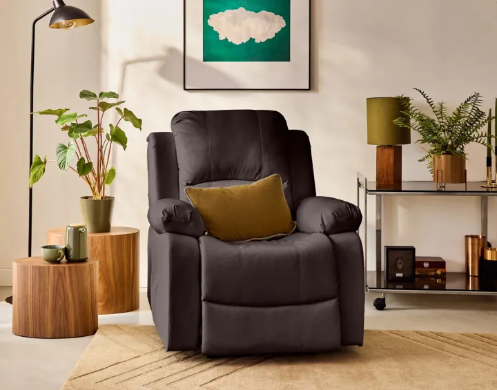 Fauteuil relax électrique en cuir vegan Armand