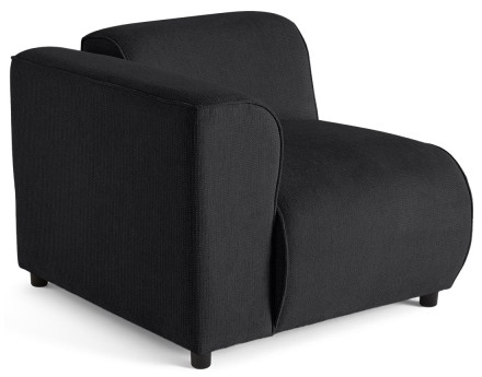 Module d'assise d'angle gauche en tissu texturé Suaro