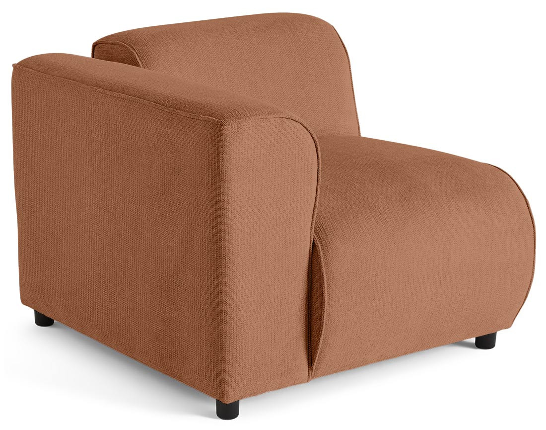 Module d'assise d'angle gauche en tissu texturé Suaro