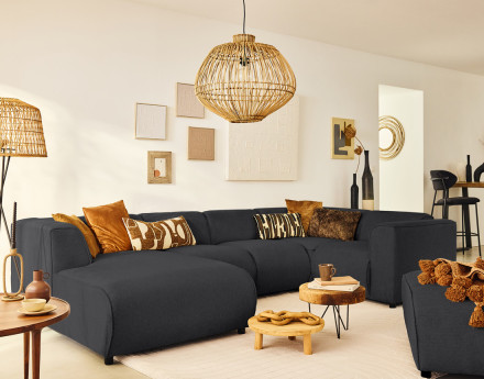 Module d'angle réversible en tissu texturé Suaro