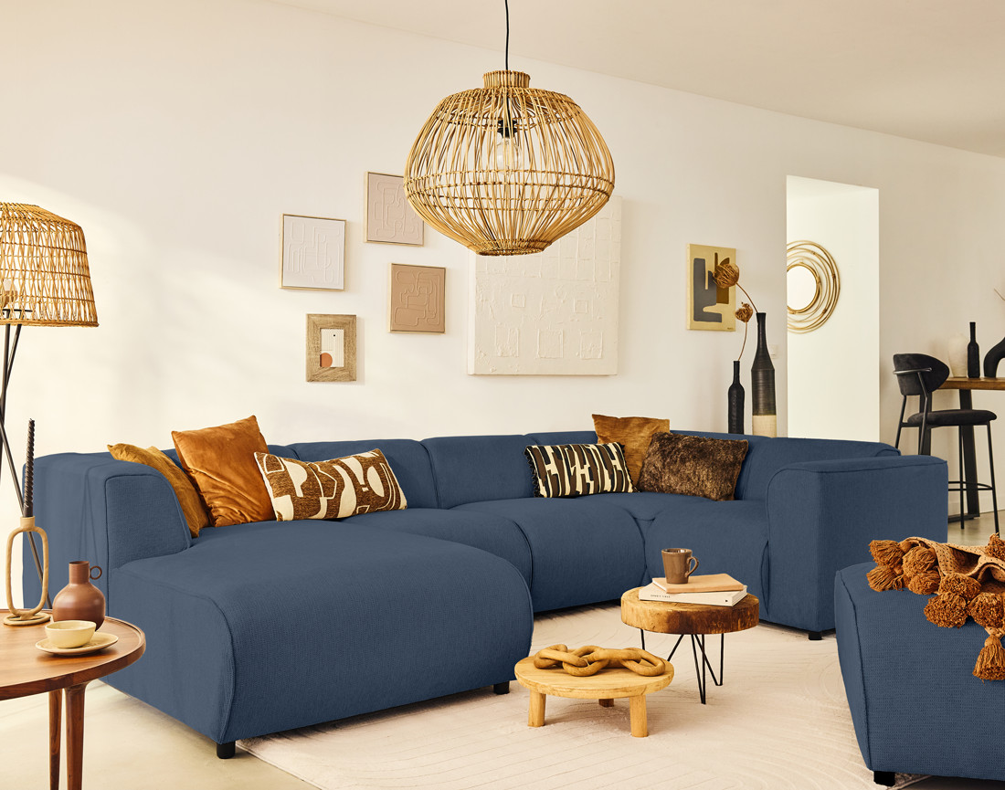 Module d'angle réversible en tissu texturé Suaro