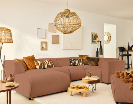 Module d'angle réversible en tissu texturé Suaro