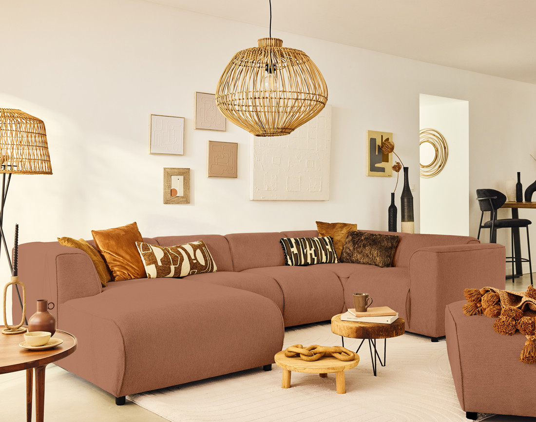 Module d'angle réversible en tissu texturé Suaro