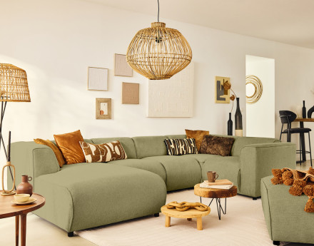 Module d'angle réversible en tissu texturé Suaro